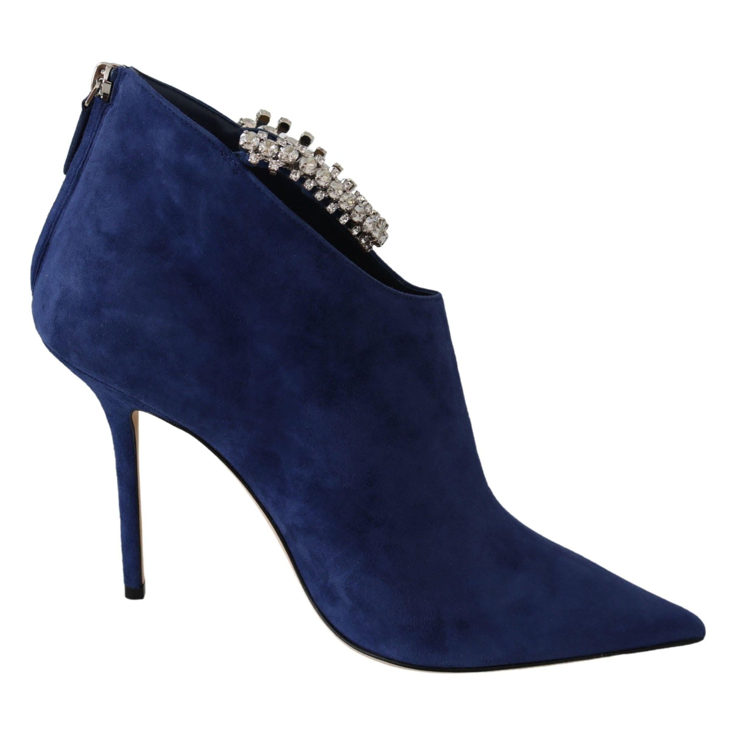 JIMMY CHOO Pop Blue Leather Blaize 100 Boots