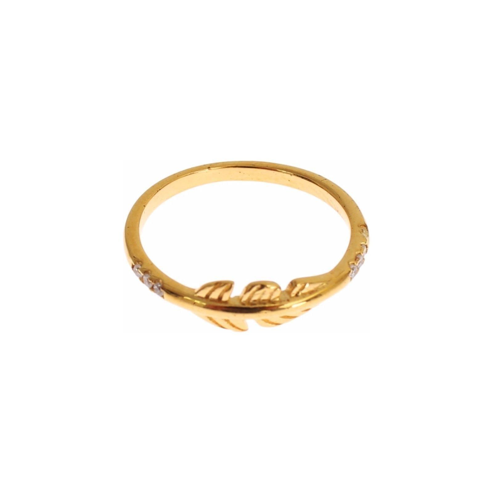 NIALAYA Gold Clear CZ 925 Silver Ring