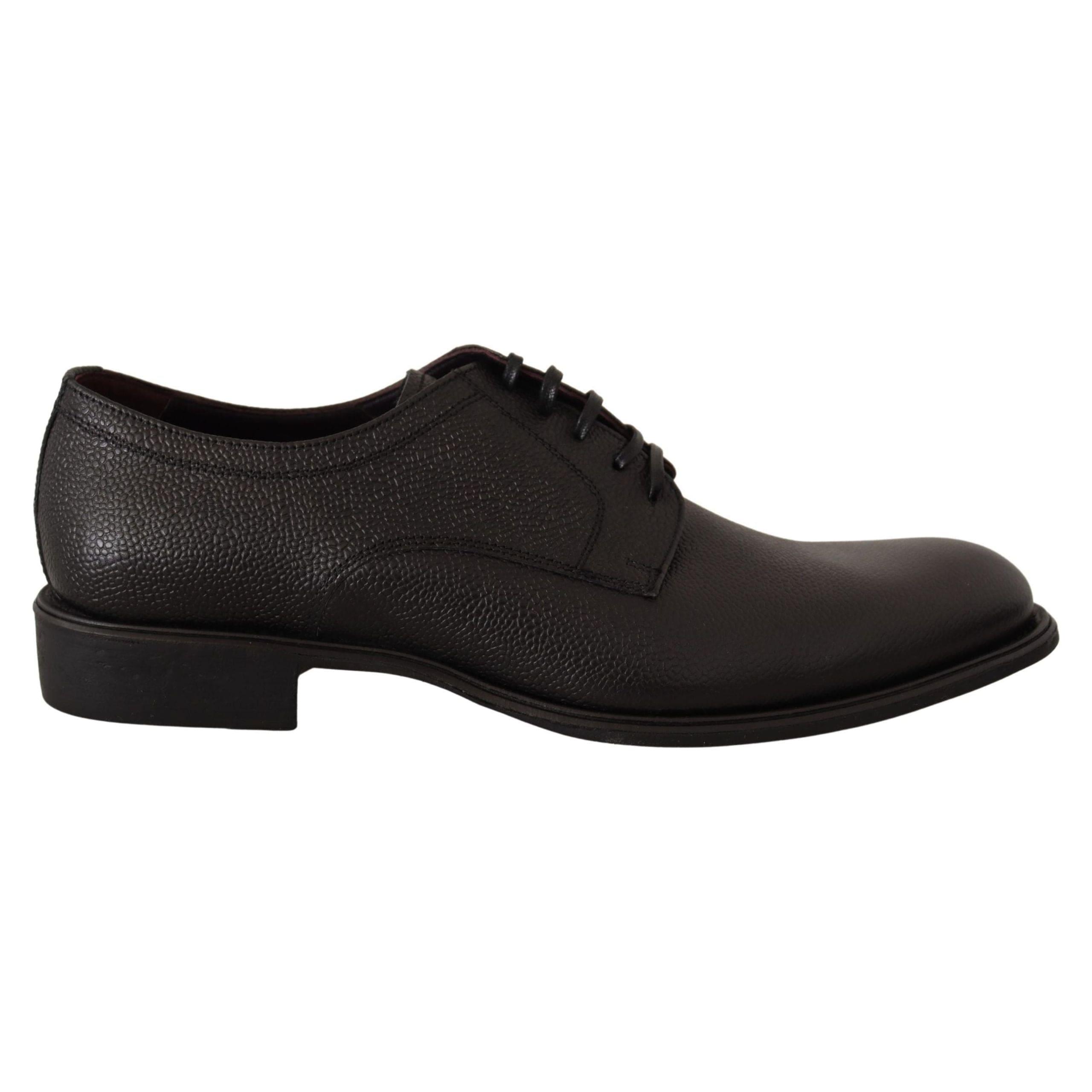 DOLCE & GABBANA Black Leather Formal Derby Shoes