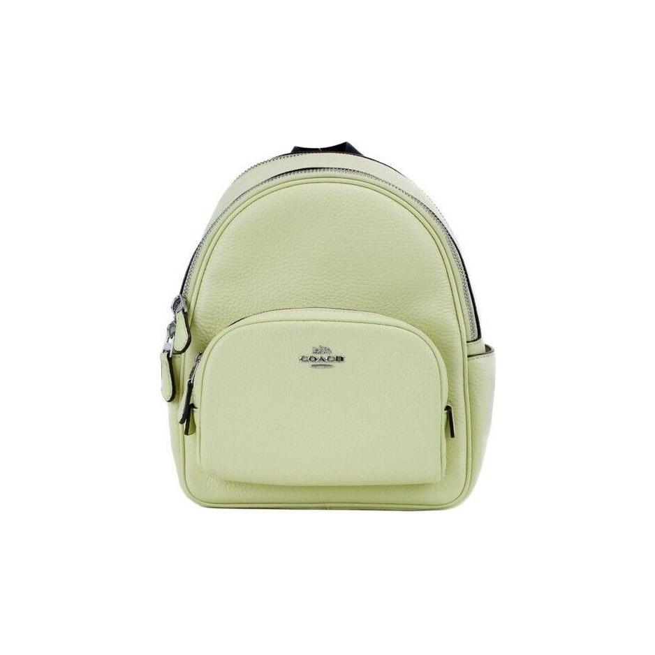 COACH Mini Court Pale Lime Leather Shoulder Backpack