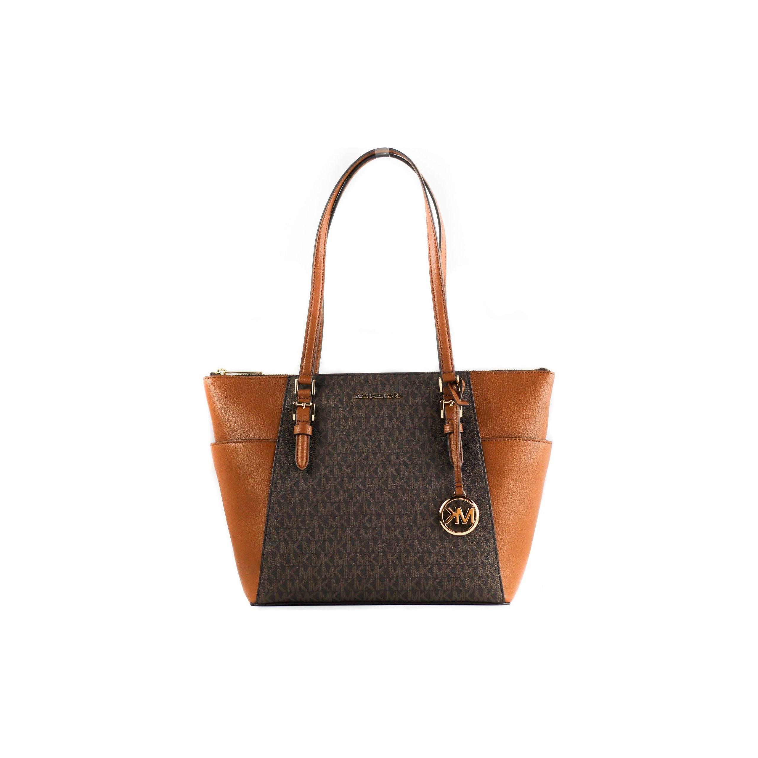 MICHAEL Kors Brown Leather Large Top Zip Tote Bag - OBY BAGS