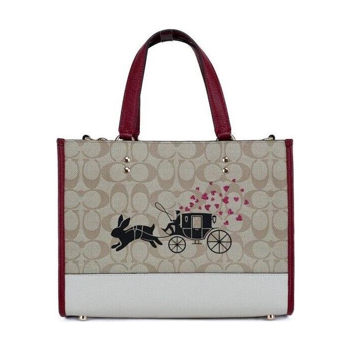 COACH Dempsey Medium New Year Rabbit Signature Tote Bag