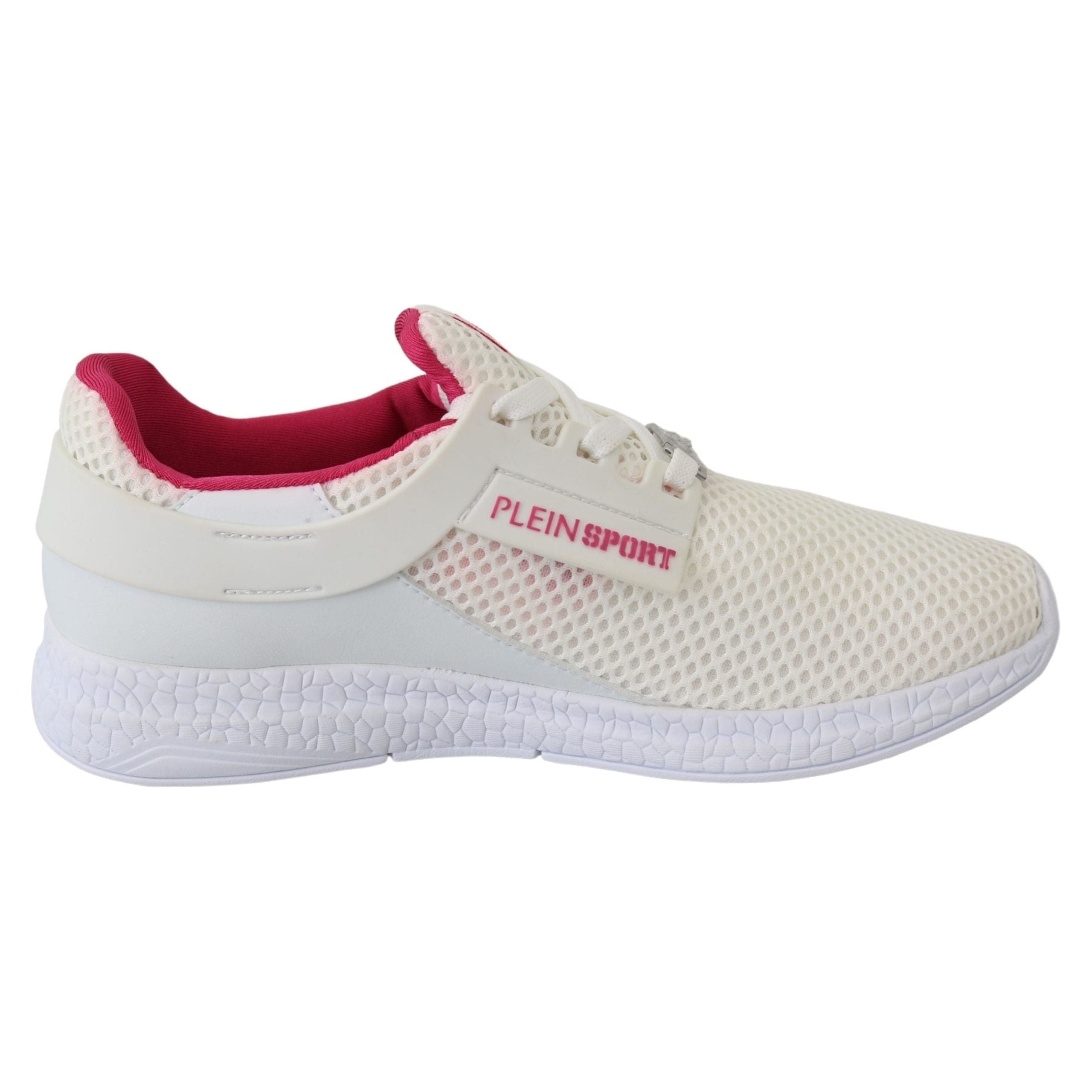 PLEIN Sport White Polyester Runner Becky Sneakers Shoes