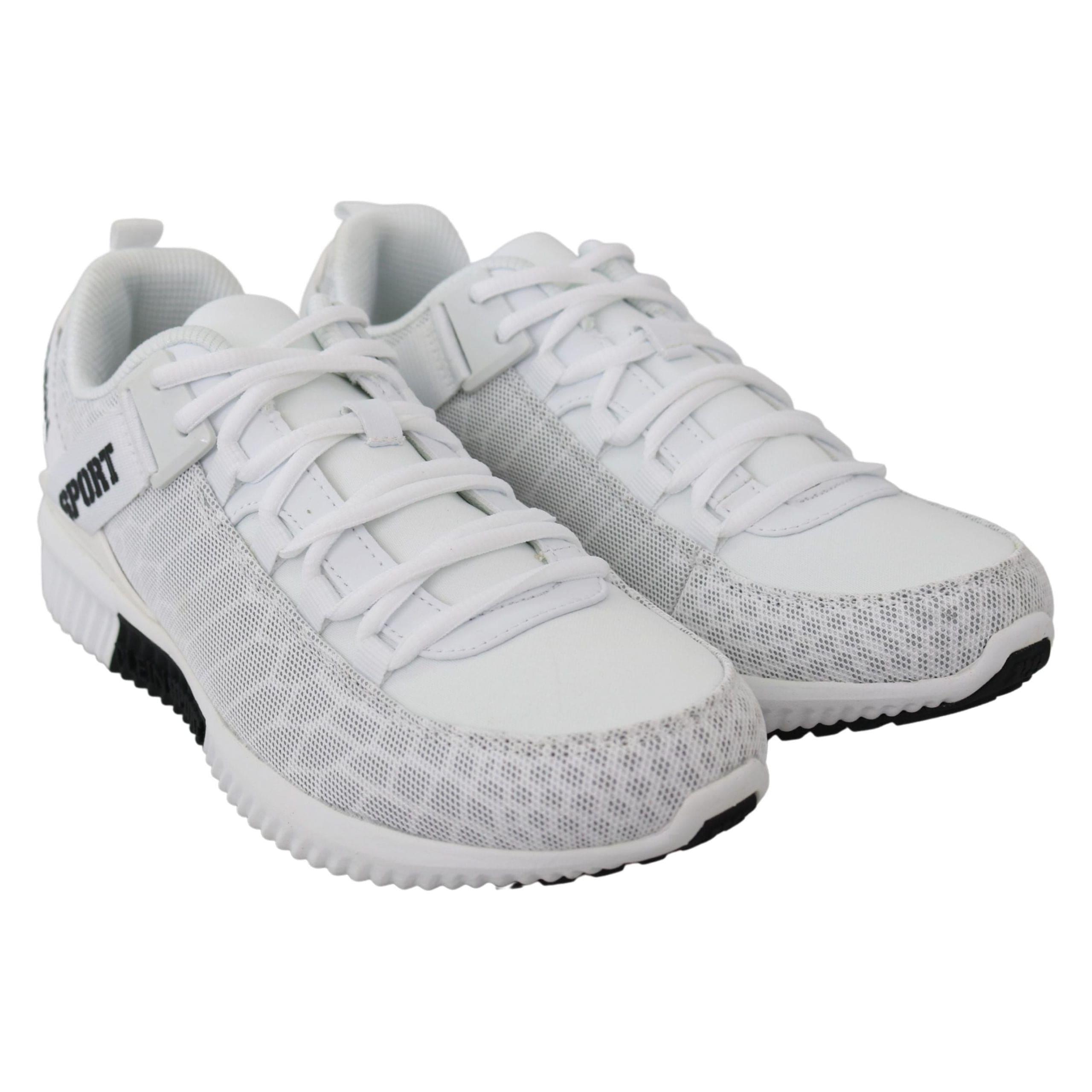 PLEIN Sport White Polyester Adrian Sneakers Shoes