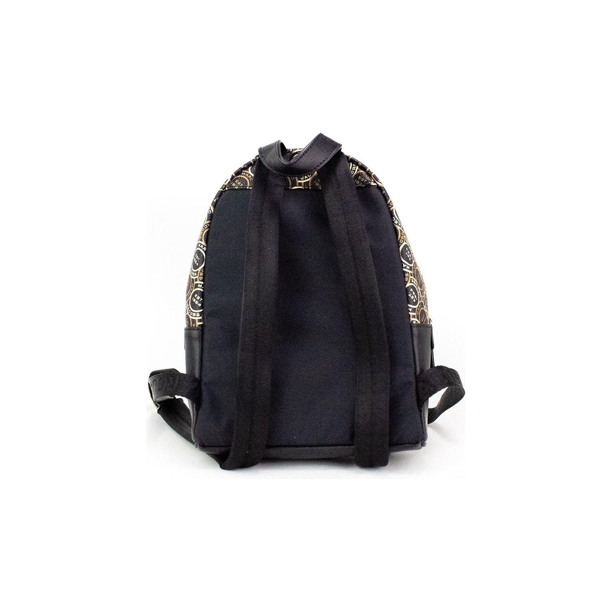 MARC JACOBS Signet Mini Black Leather Shoulder Backpack