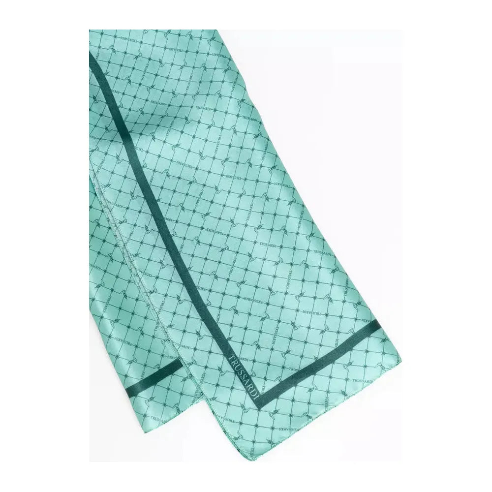 TRUSSARDI Light Blue Silk Scarf