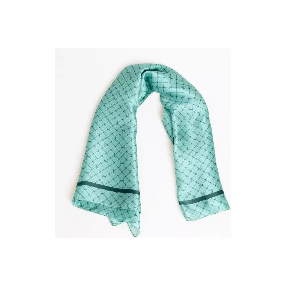 TRUSSARDI Light Blue Silk Scarf