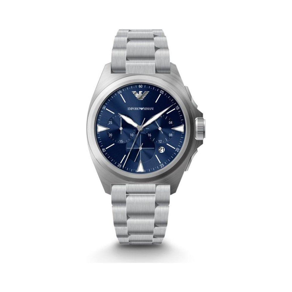 EMPORIO Armani Silver Steel Chronograph Watch