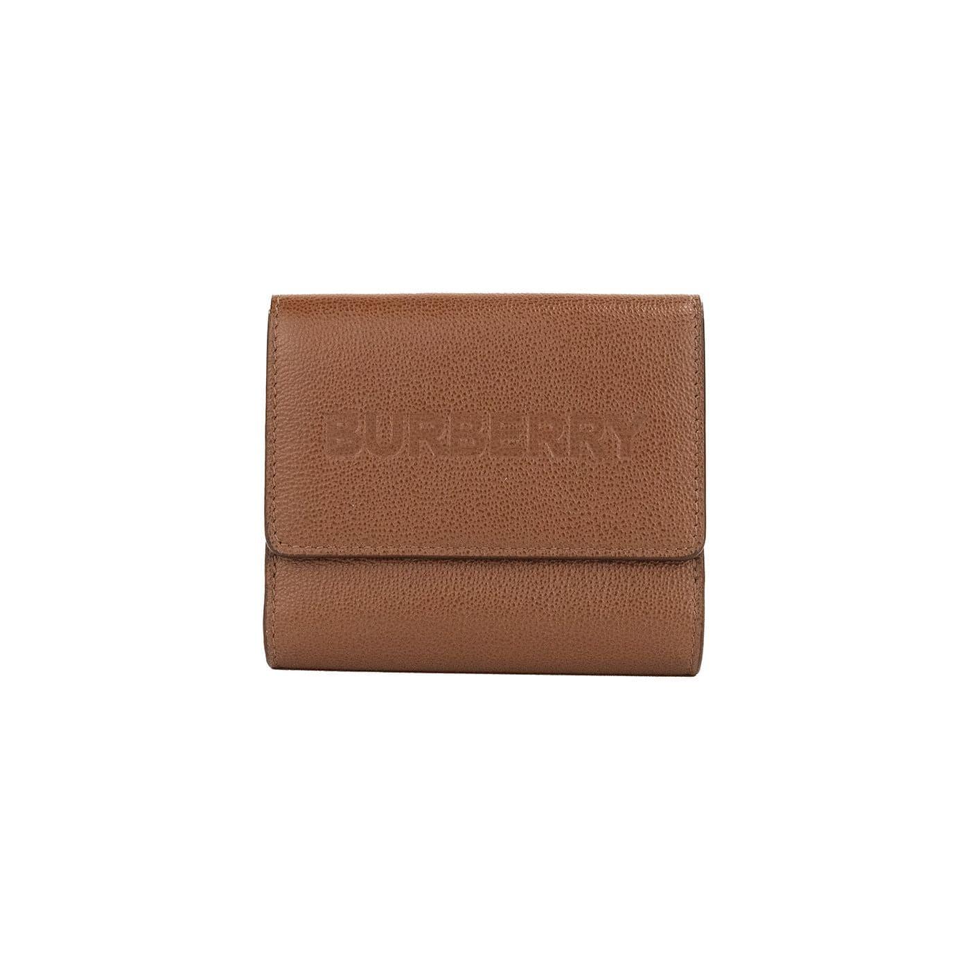 BURBERRY Luna Tan Grained Leather Small Coin Pouch Snap Wallet