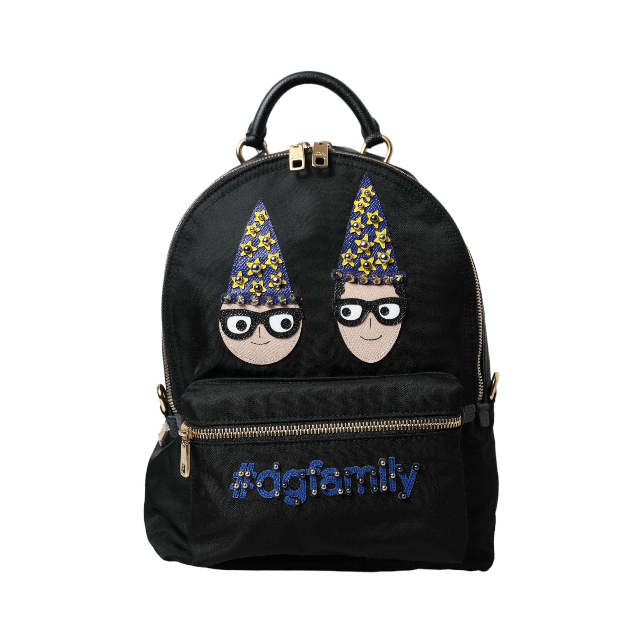 DOLCE & Gabbana Elegant Black Gold Detail Backpack