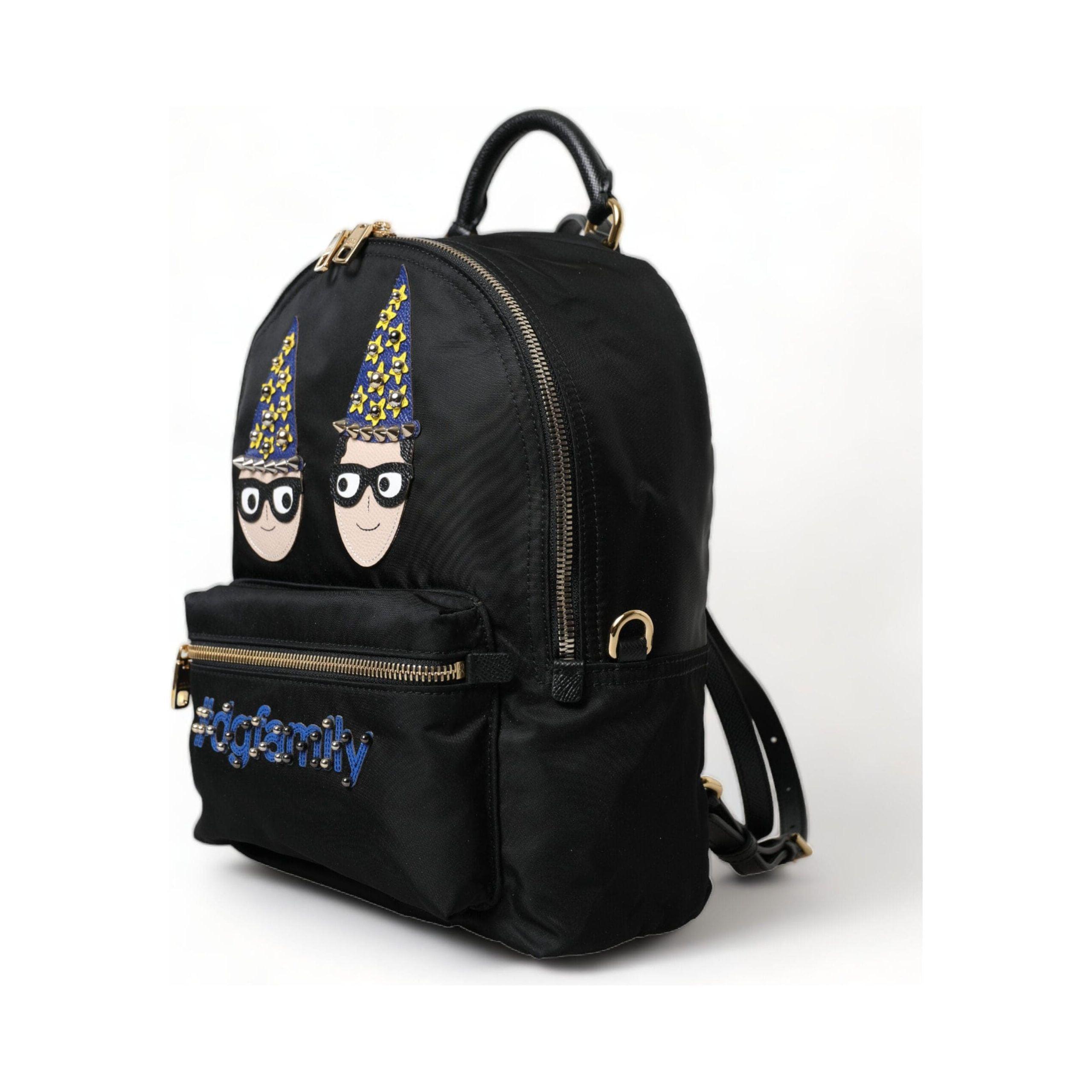 DOLCE & Gabbana Elegant Black Gold Detail Backpack