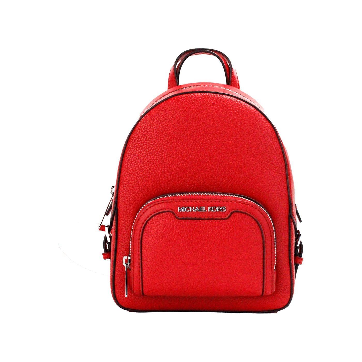 MICHAEL Kors Jaycee Mini XS Bright Red Leather Zip Pocket Backpack