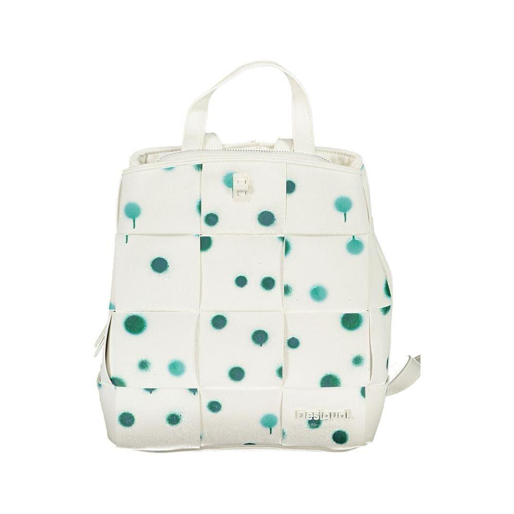 DESIGUAL White & Green Polka Backpack