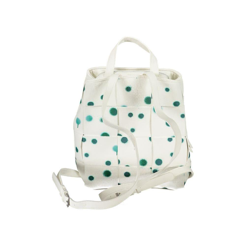 DESIGUAL White & Green Polka Backpack