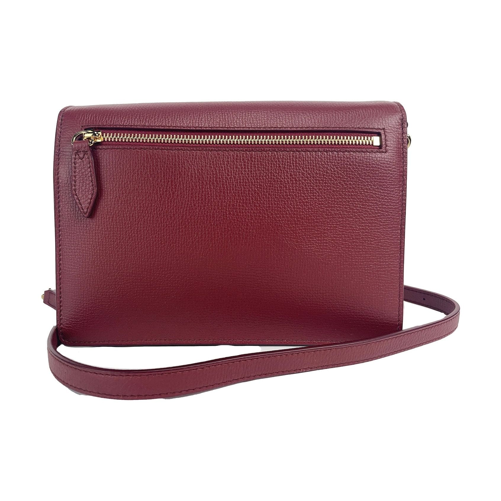 BURBERRY Macken Small Crimson House Check Leather Crossbody Bag