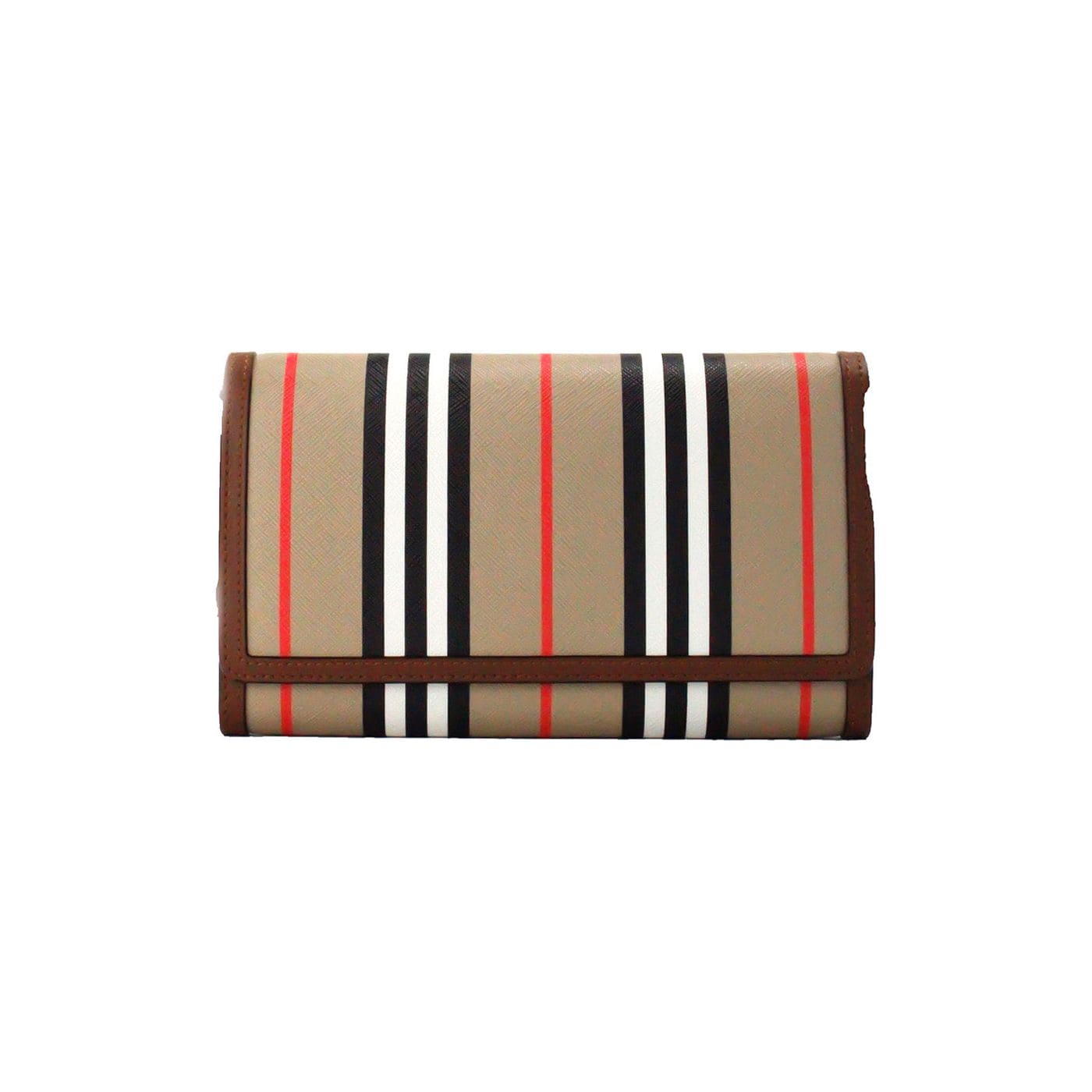 BURBERRY Hannah Icon Stripe Canvas Leather Wallet Bag