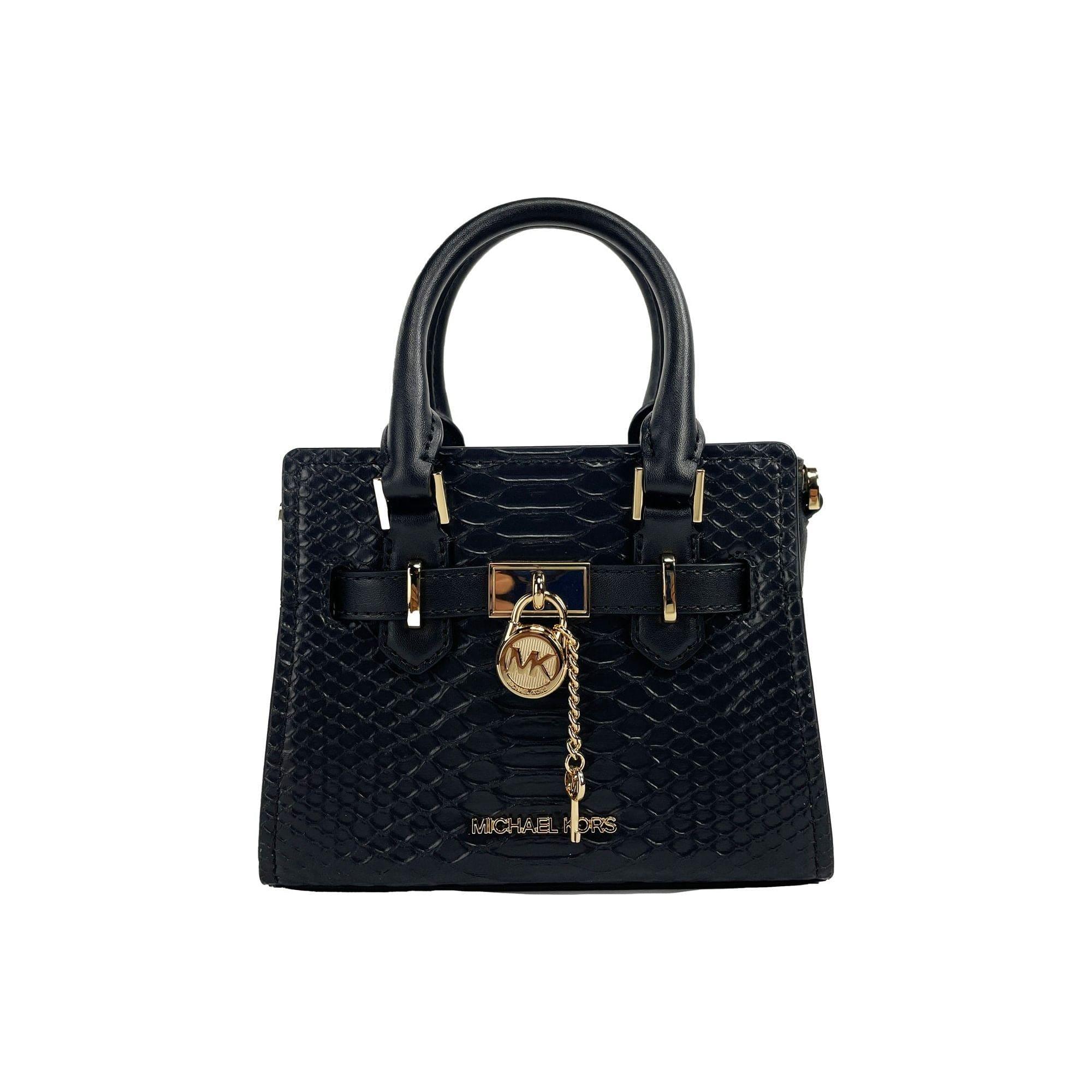 MICHAEL Kors Hamilton XS Black Snake Satchel Bag