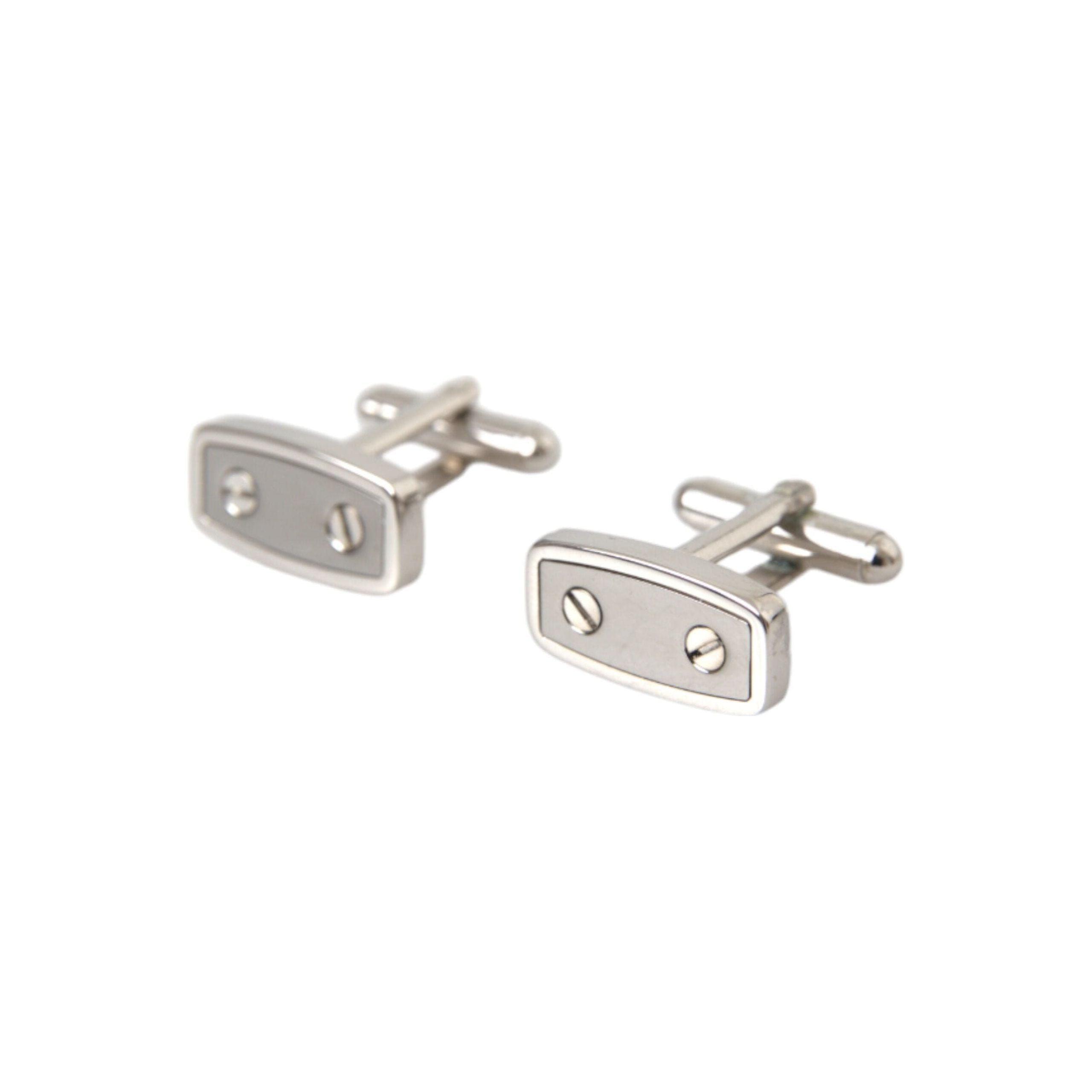 DOLCE & Gabbana Silver Plated Metal Brass Pin Men Cufflinks