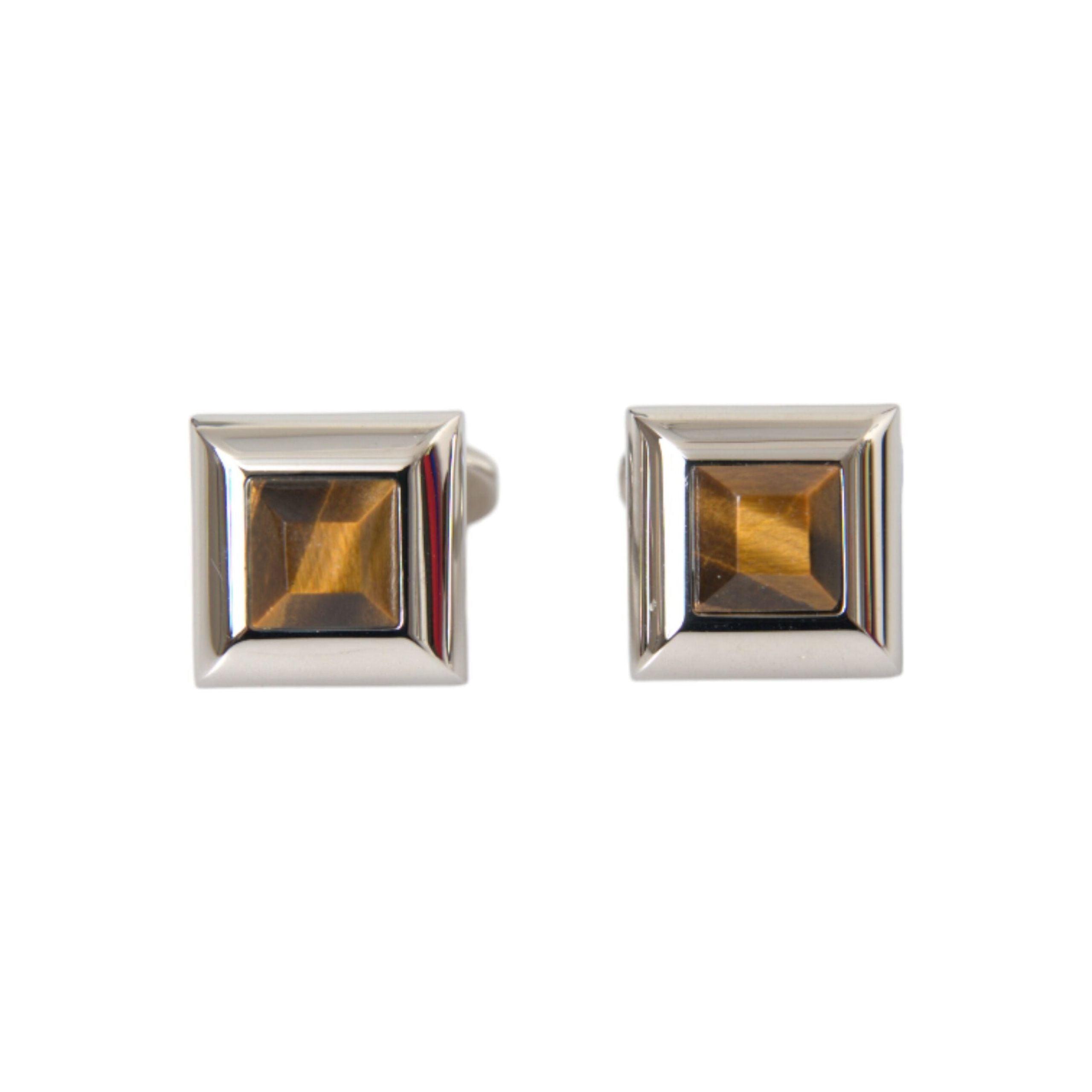 DOLCE & Gabbana Silver Plated Brass Pin Crystal Cufflinks