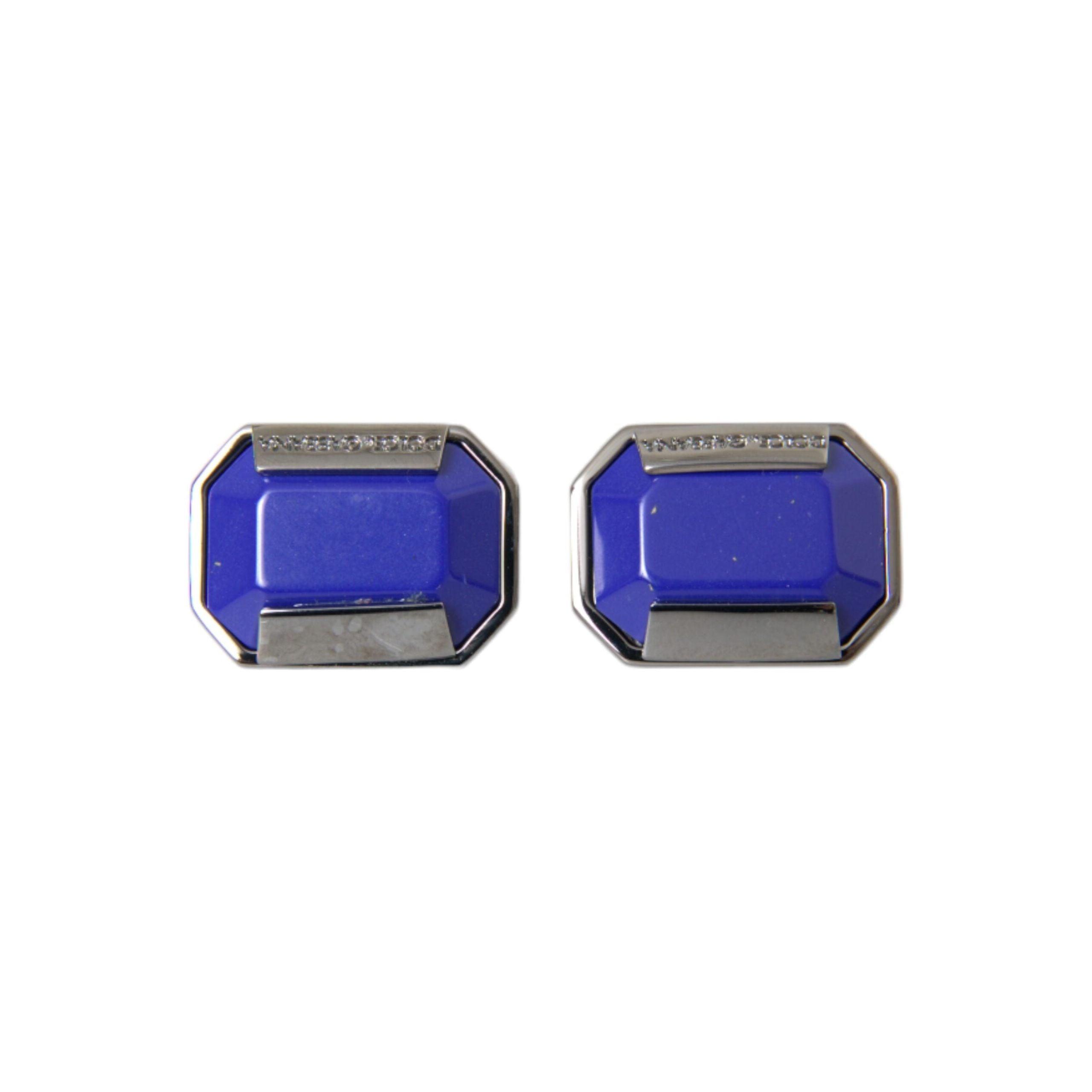 DOLCE & Gabbana Silver Plated Brass Pin Crystal Cufflinks