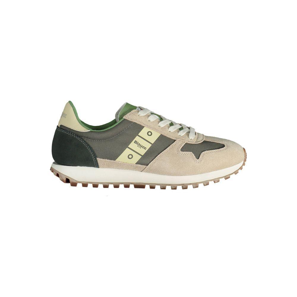 Blauer Beige Lace-Up Sneakers