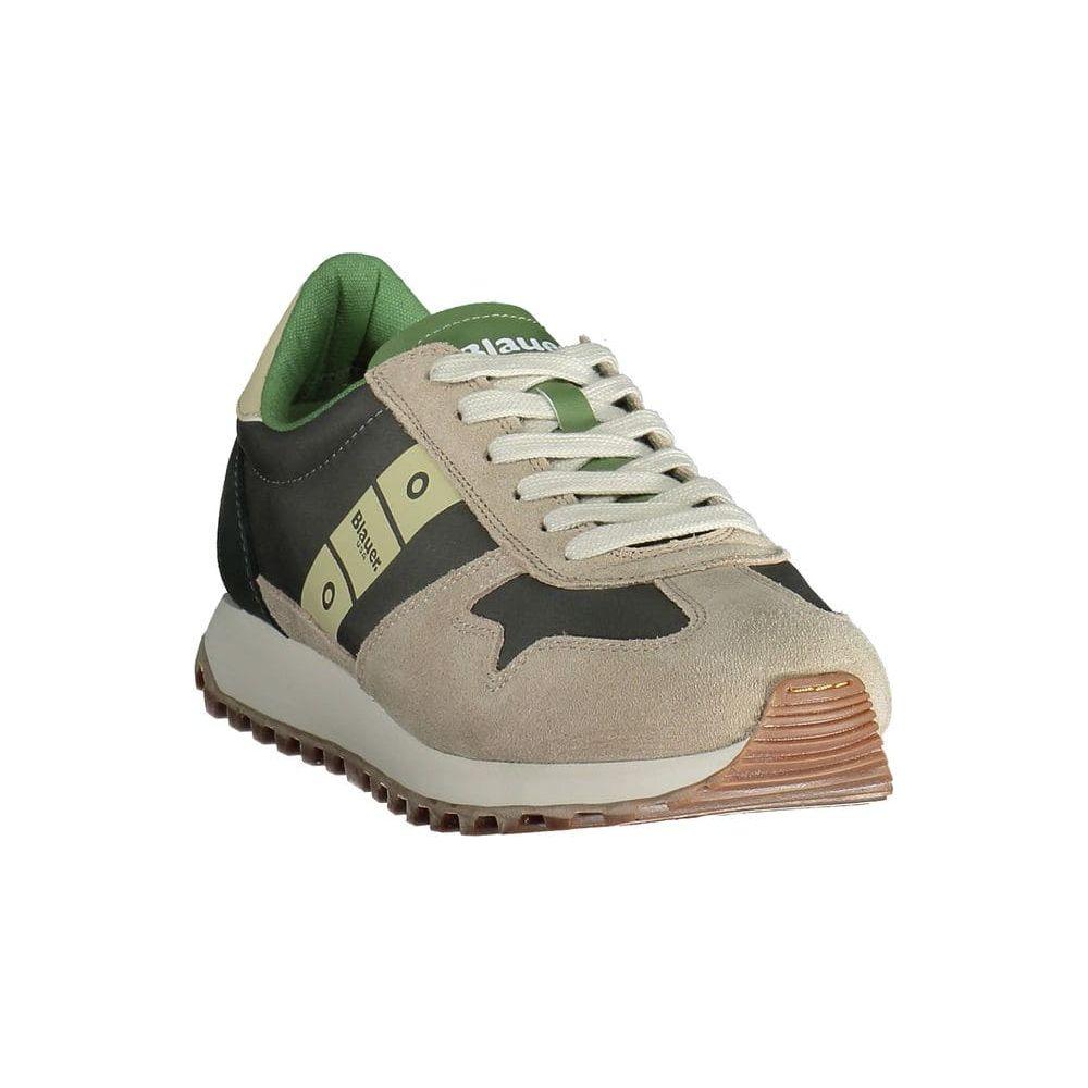 Blauer Beige Lace-Up Sneakers