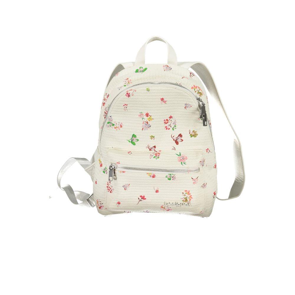 DESIGUAL White Multicolour Flowers Backpack