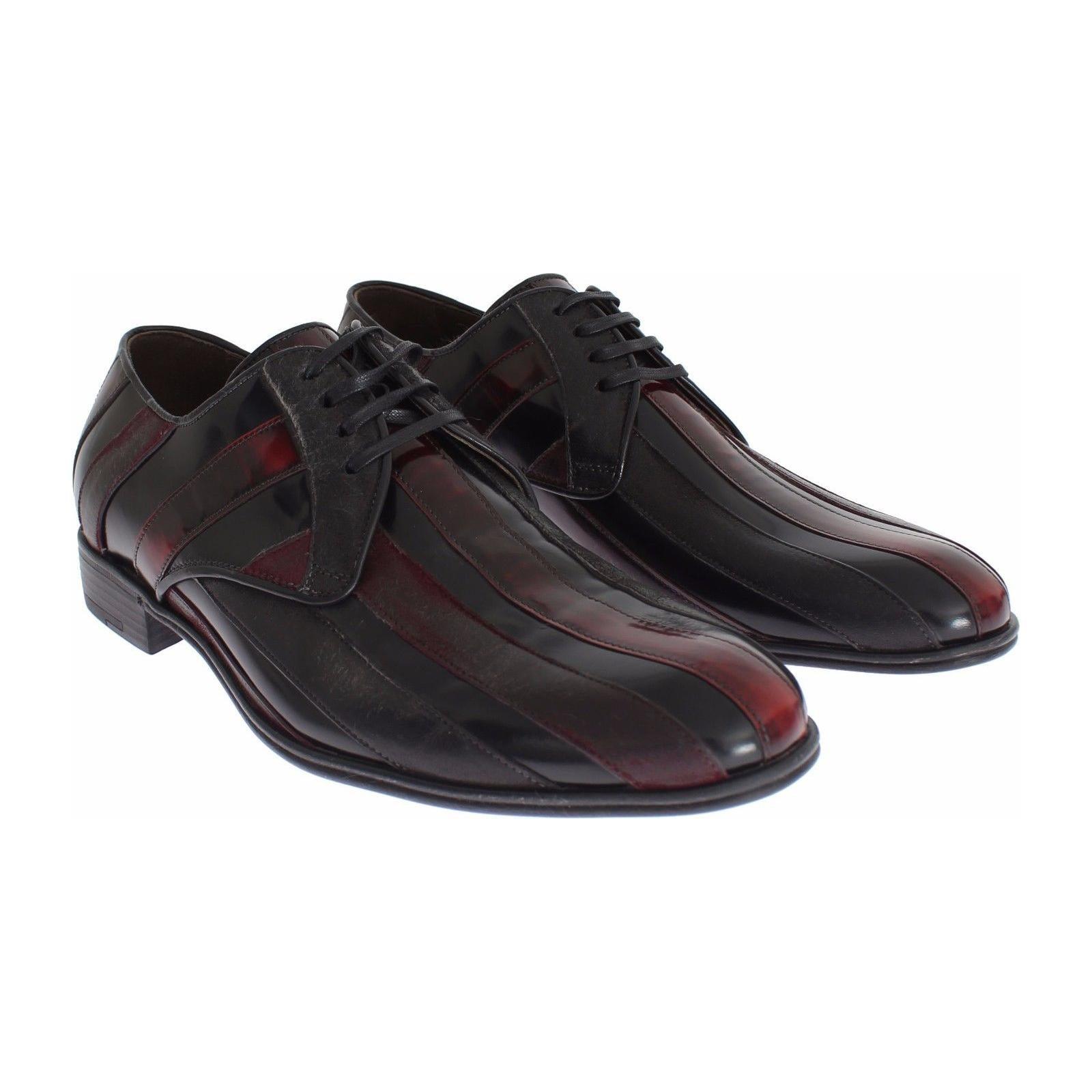 DOLCE & GABBANA Black Bordeaux Leather Formal Shoes