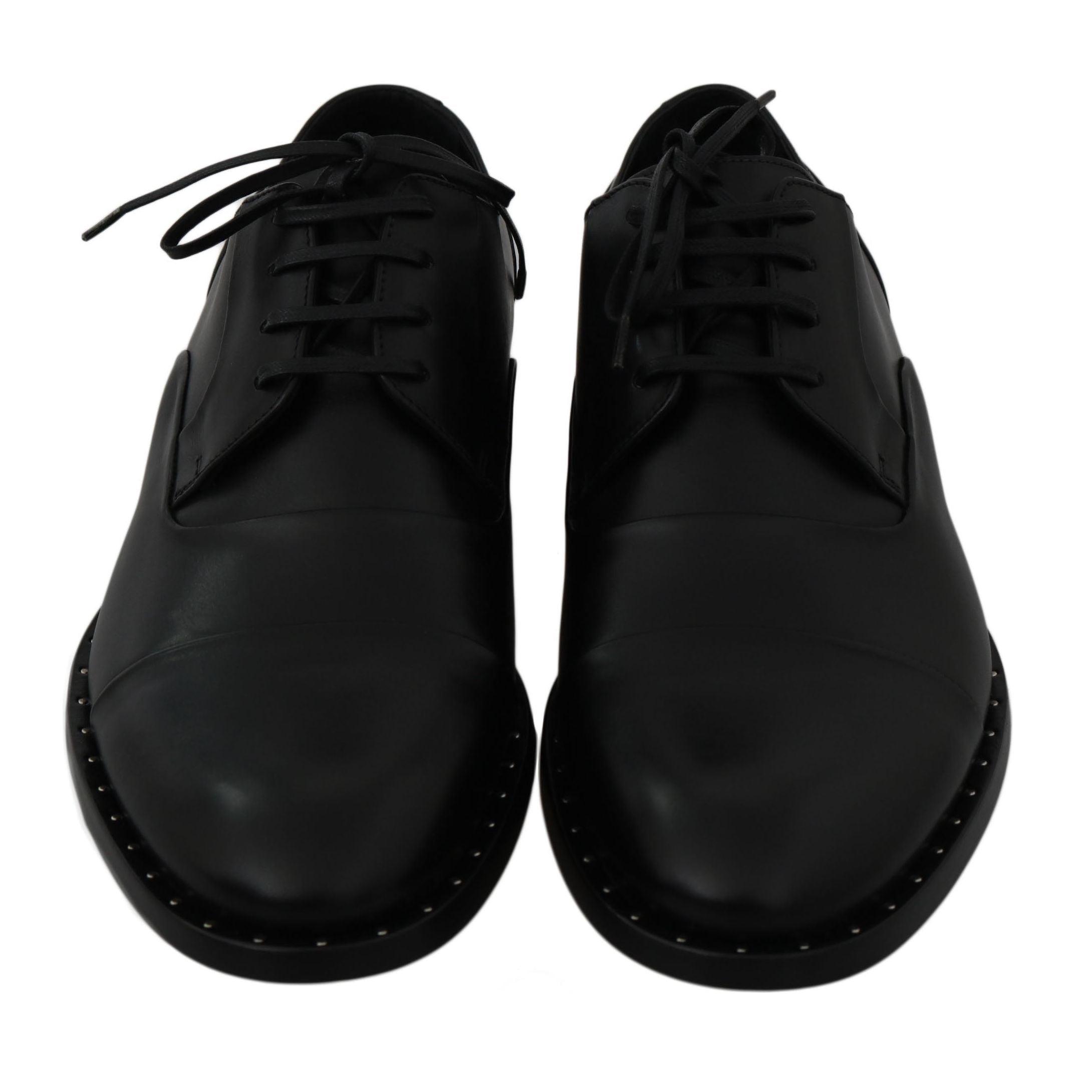 DOLCE & GABBANA Black Leather Derby Formal Shoes