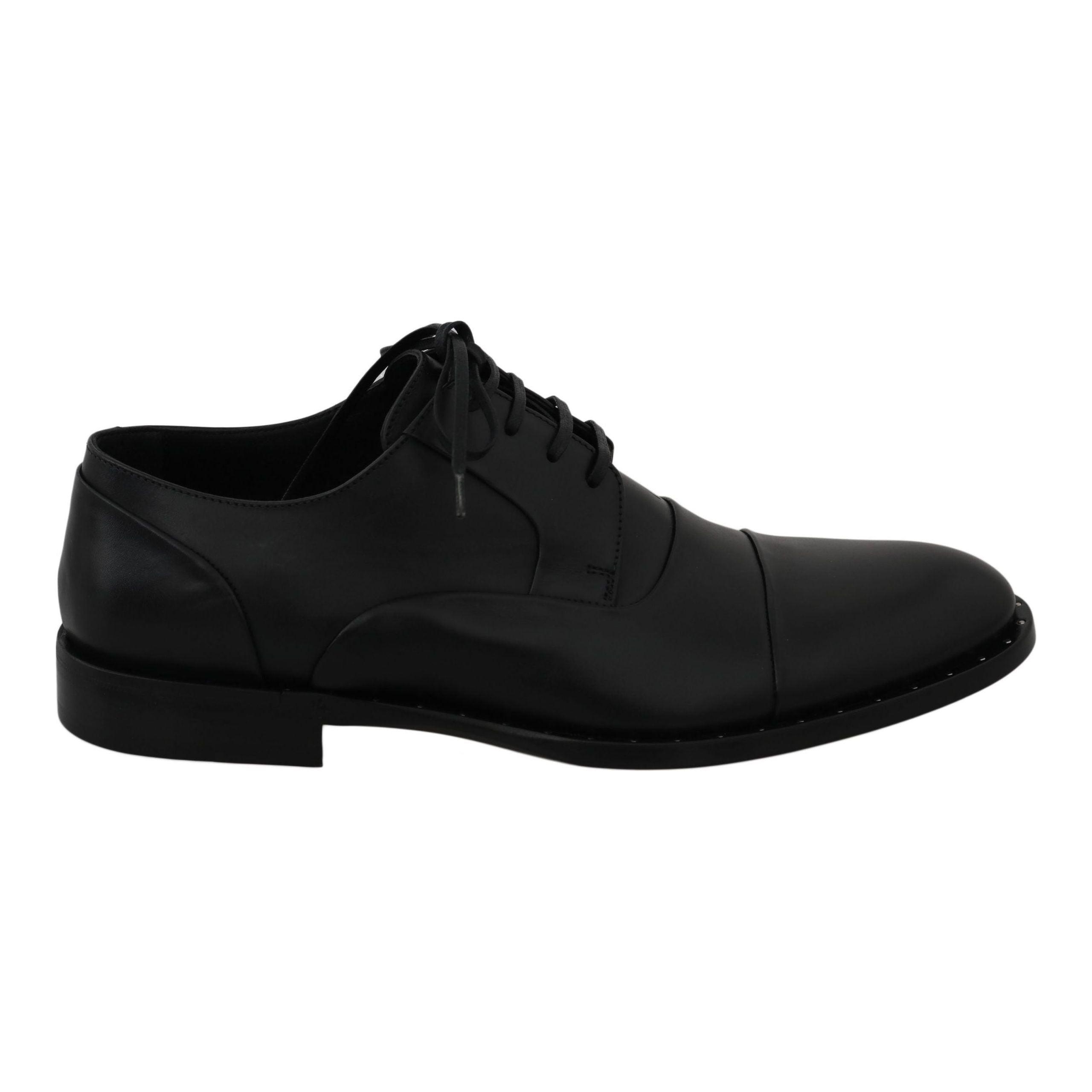 DOLCE & GABBANA Black Leather Derby Formal Shoes