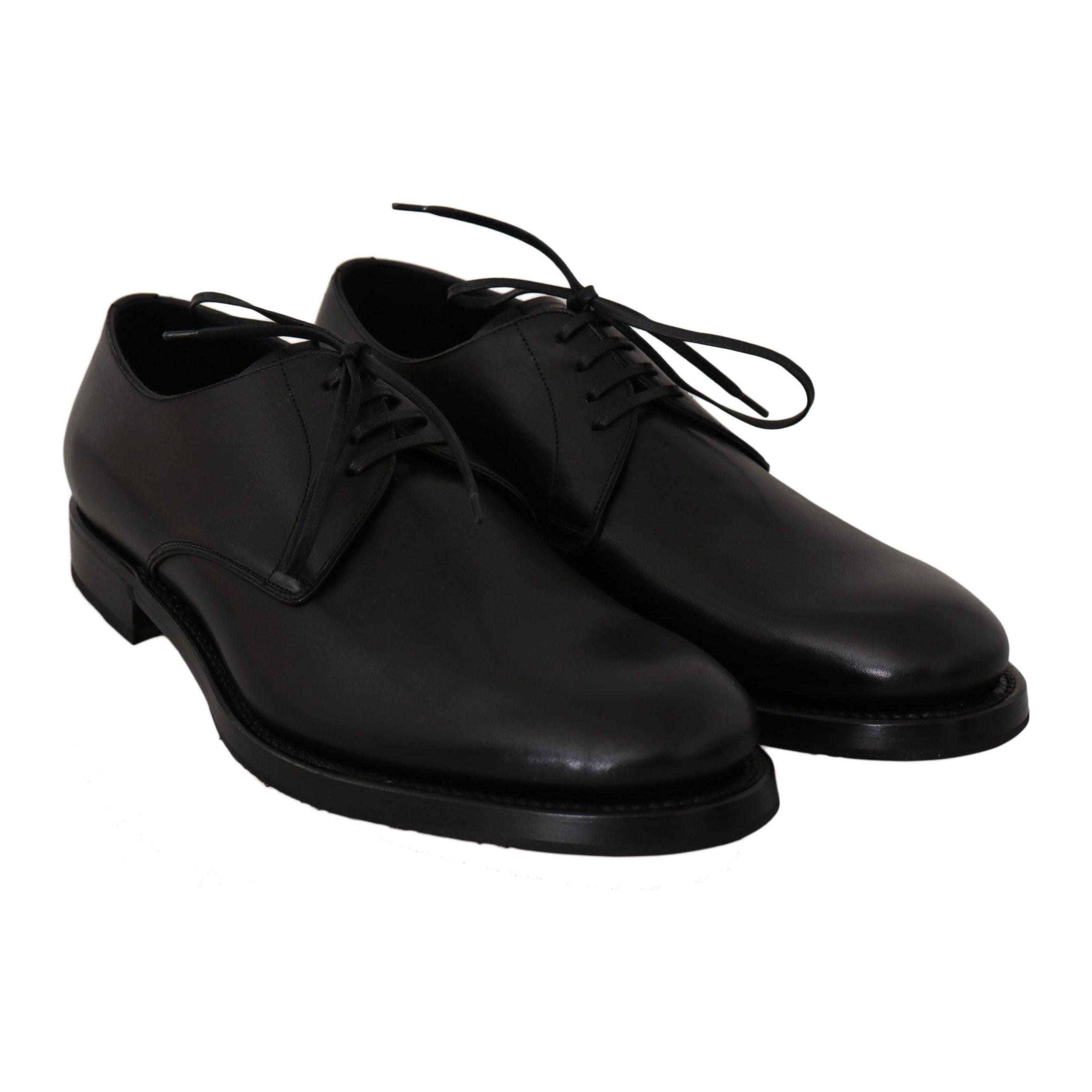 DOLCE & GABBANA Black Leather Derby Formal Shoes