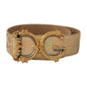 DOLCE & GABBANA Gold Wide Waist Jacquard Baroque DG Logo Buckle Belt - OBY BAGS