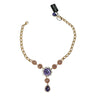 DOLCE & GABBANA Pink Gold Brass Crystal Purple Pearl Pendants - OBY BAGS