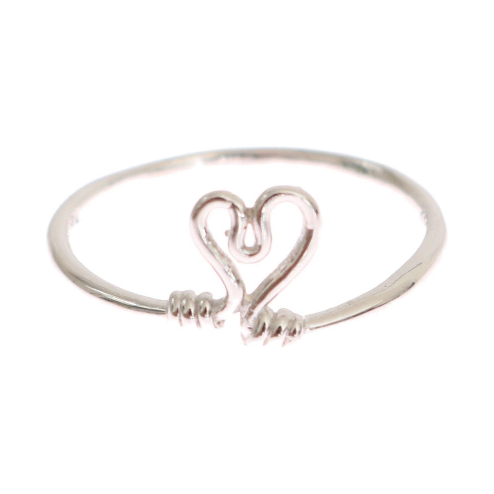NIALAYA Silver Authentic Women's Love Heart Ring