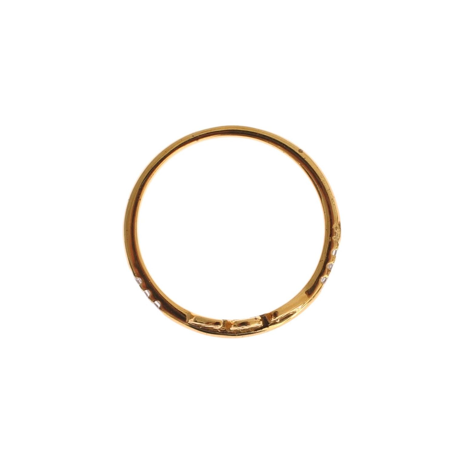 NIALAYA Gold Clear CZ 925 Silver Ring
