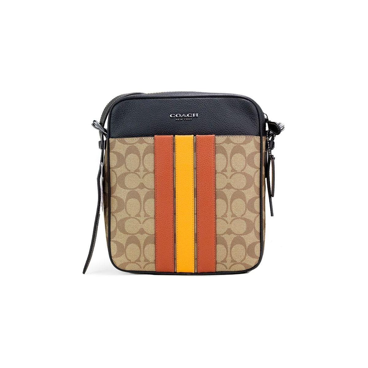 COACH Hudson 21 Signature Varsity Stripe Coated Canvas Crossbody Bag - OBY BAGS
